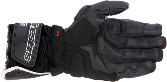 Alpinestars SP-8 V3 Air Gloves in black, white, and bright red, 2XL size, showing the protective motorcycle glove design.
