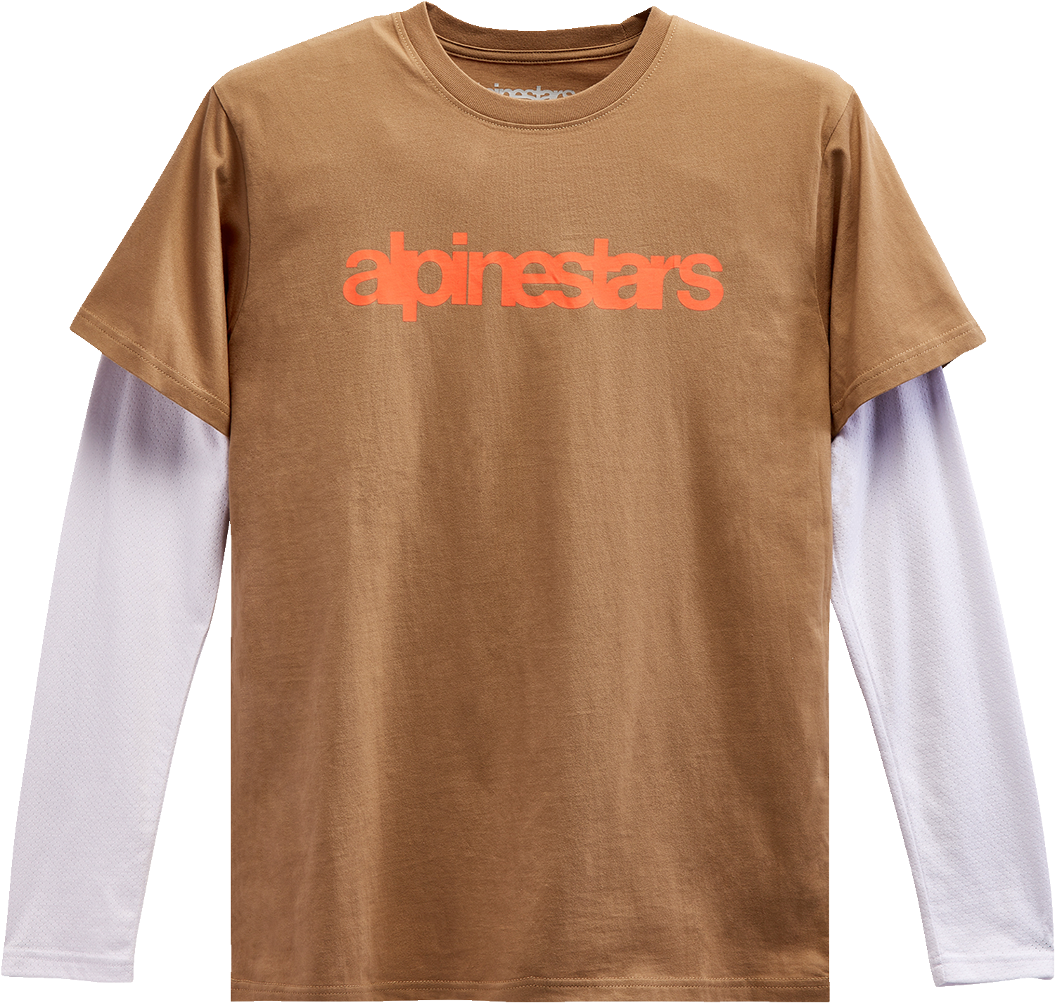 ALPINESTARS, Alpinestars Stack Long-Sleeve Knit T-Shirt - Sand/Warm Red, 2XL - Part Number 12137130023312X