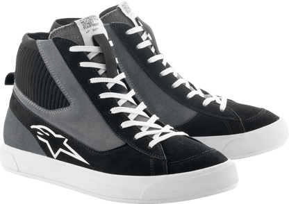Alpinestars Stated Shoes in black, gray, and white with US 8.5 size, featuring sleek design and sporty look.