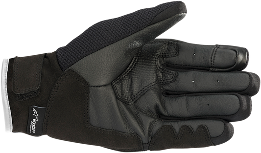 Alpinestars Stella S-Max Drystar women's sport motorcycle gloves in black and white, size XL, with protective padding and adjustable wrist closure.