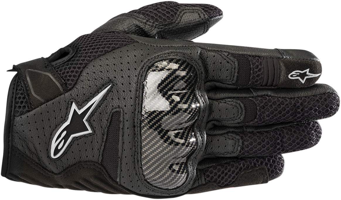 Alpinestars Stella SMX-1 Air V2 black riding gloves in size XL, featuring protective knuckles and breathable design.