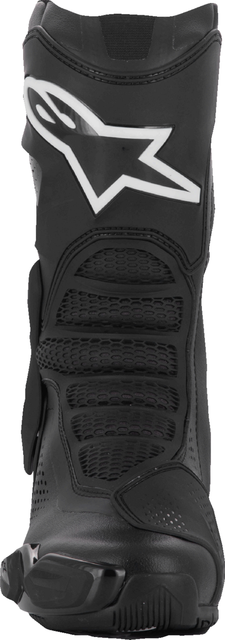 Alpinestars Stella SMX-6 V3 vented motorcycle boots in black, US 8.5, with protective design and adjustable straps.