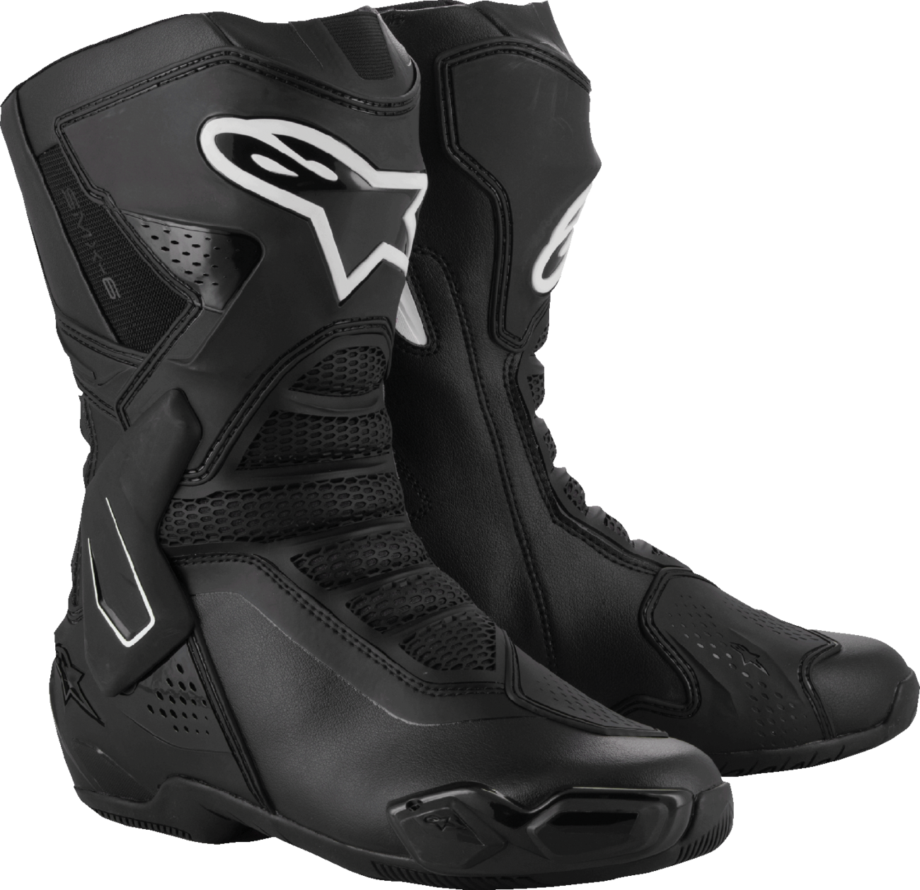 Alpinestars Stella SMX-6 V3 women's motorcycle boots in black and white, US 9, EU 41, featuring protective design and sporty style.
