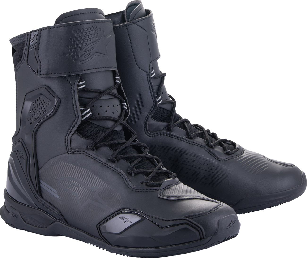 Alpinestars Superfaster Shoe in black, US size 9, featuring a sleek design and durable construction.