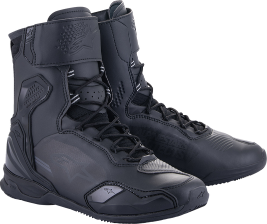 Alpinestars Superfaster Shoe in black, US size 9, featuring a sleek design and durable construction.
