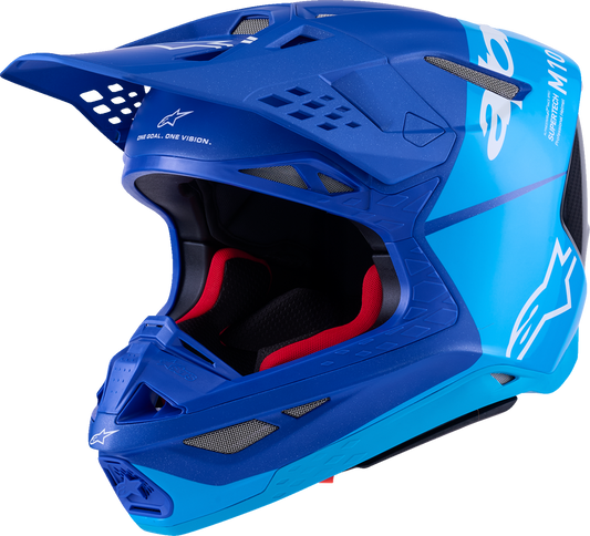 ALPINESTARS, Alpinestars Supertech M10 Helmet - Flood Blue/Black Carbon, Small (Part No. 8301023-7282-S)
