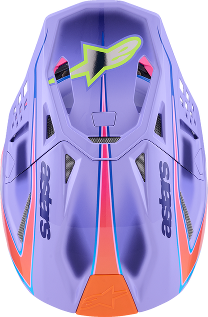 Alpinestars Supertech M10 Helmet in Jett Lawrence R01 design with MIPS® technology, medium size, showing front view and helmet details.