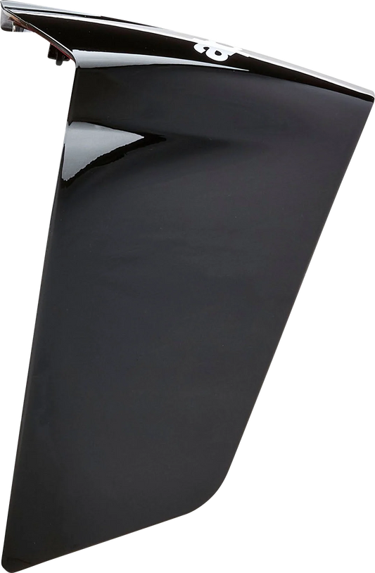 Alpinestars Supertech R10 Race Helmet Spoiler in solid gloss black, part 8951724-0190, mounted on a racing helmet.