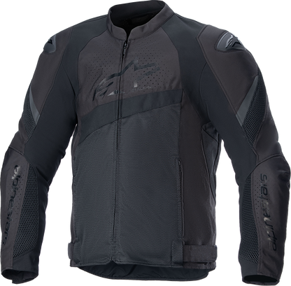 Alpinestars T-GP Plus R v4 Airflow motorcycle jacket in black, small size, featuring lightweight, breathable design and protective padding.