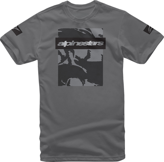 Alpinestars Tactical T-Shirt in charcoal, medium size, featuring the Alpinestars logo and tactical design details.