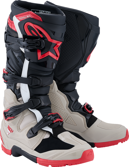 ALPINESTARS, Alpinestars Tech 7 Enduro Boots - Black, Light Gray, and Bright Red, US 12 - Part 2010426-1903-12