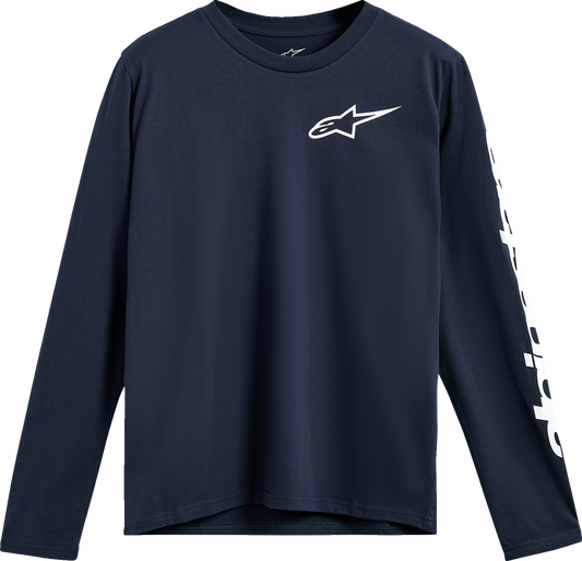 Navy Alpinestars Trackside Long-Sleeve CSF T-Shirt in 2XL, featuring Alpinestars branding and casual fit.