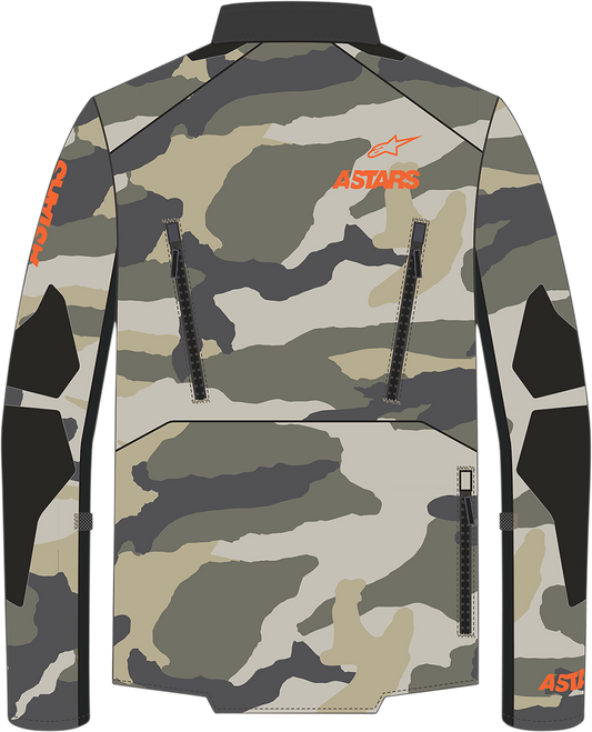 Alpinestars Venture XT Jacket in Mojave Camo and Orange Fluo, large size, featuring rugged outdoor design and durable fabric.