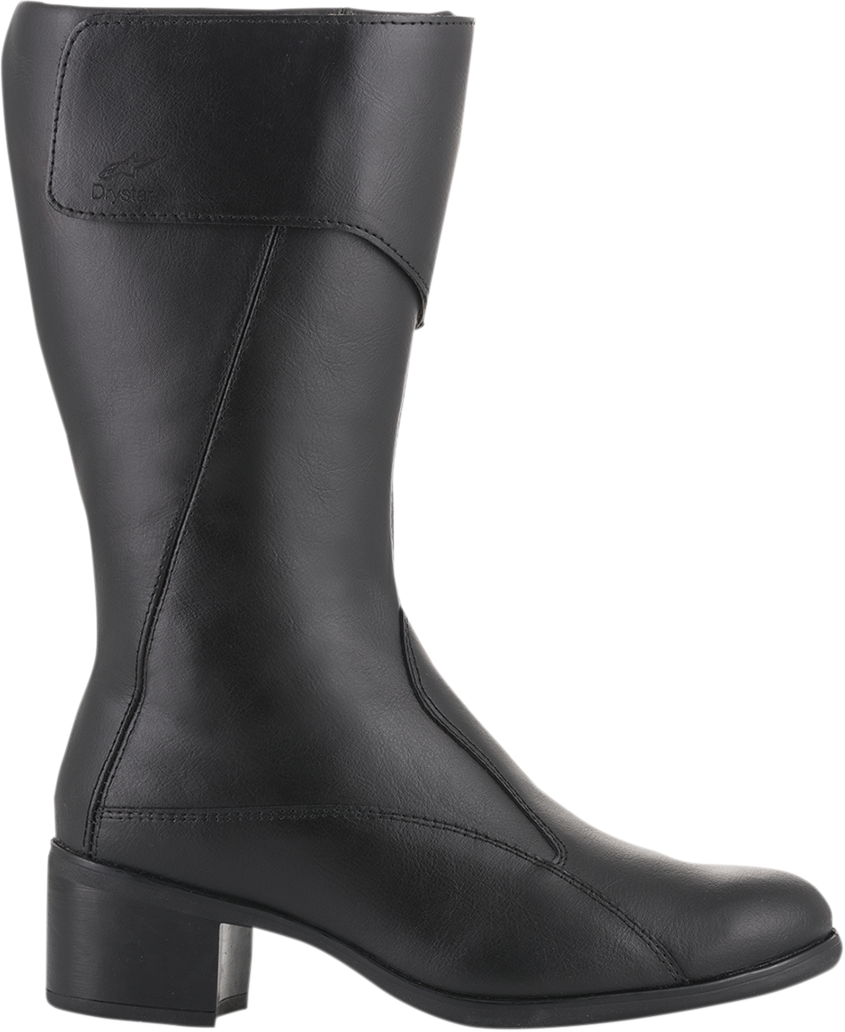 Alpinestars Vika v2 waterproof women's motorcycle boots in black, US 5.5, featuring ankle support and durable waterproof material.