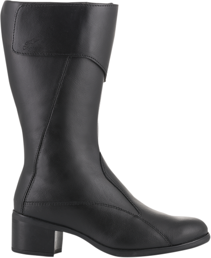 Alpinestars Vika v2 waterproof women's motorcycle boots in black, US 5.5, featuring ankle support and durable waterproof material.