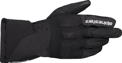 Black Alpinestars WT-1 Drystar insulated riding gloves in medium size, showing the gloves with textured grip and branding details.