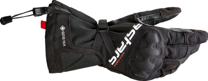 Alpinestars XT-5 Gore-Tex® gloves in black, size medium, showing the durable motorcycle glove design with branding details.