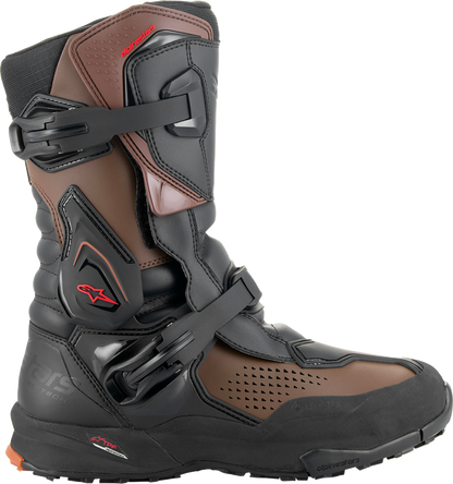 Alpinestars XT-8 Gore-Tex adventure enduro boots in black and brown, US 10.5, showing the rugged design and waterproof features.