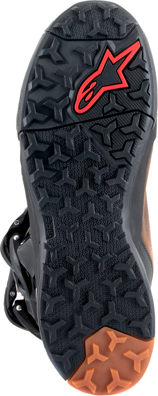 Alpinestars XT-8 Gore-Tex Adventure Enduro Boots in black and brown, US 10.5, showing sturdy design and durable materials.