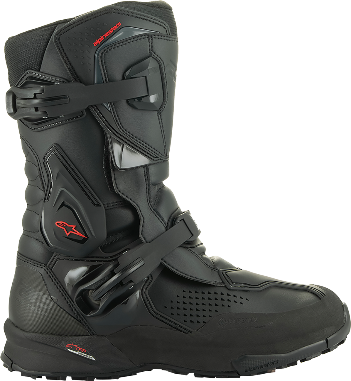 Alpinestars XT-8 Gore-Tex® Adventure Enduro Boots in black, US 8, featuring rugged design and protective features for motorcycle riding.