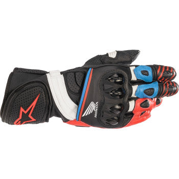 Alpinestars Honda GP Plus R v2 Gloves - Black/Bright Red/Blue - Howling Moto