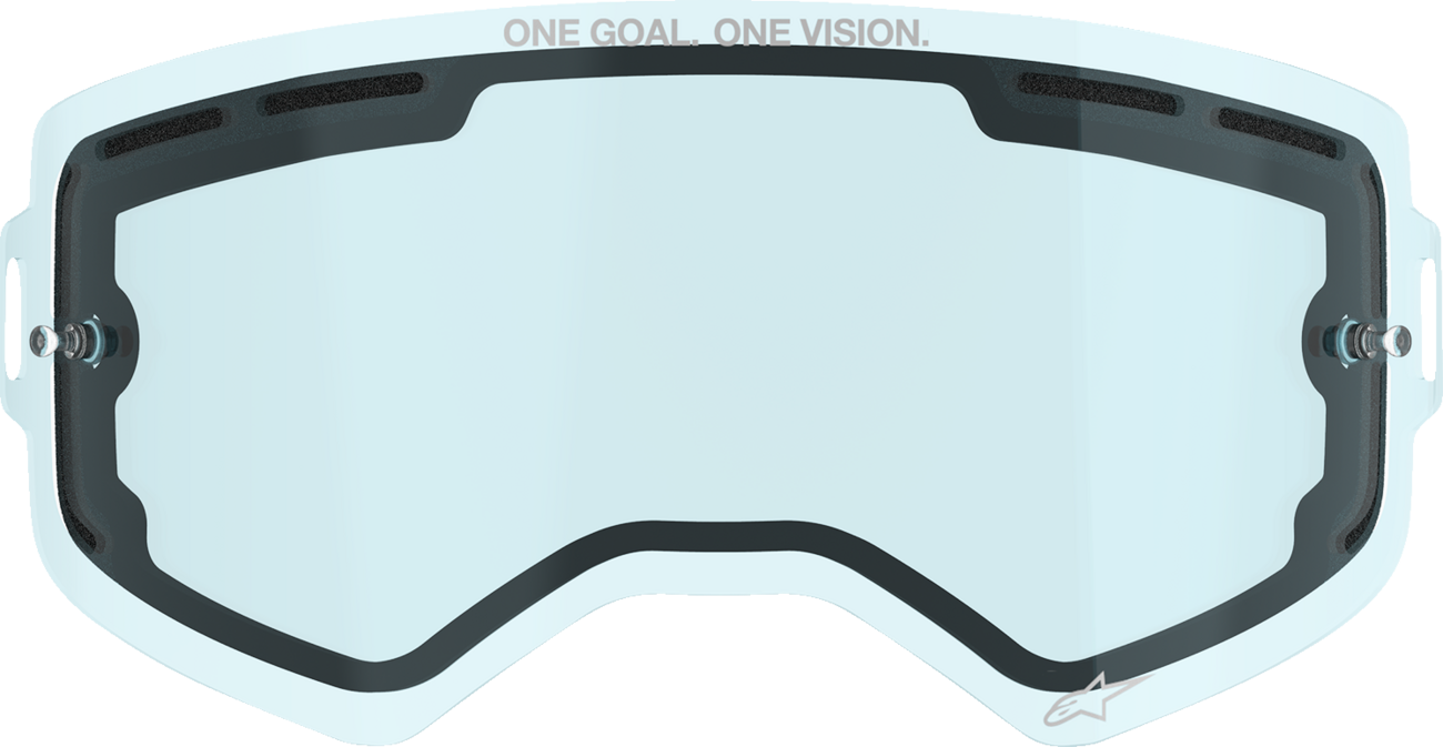 Alpinestars GOGGLES Supertech lens dual pane blue with clear and tinted lenses, adjustable strap, and ventilation features.