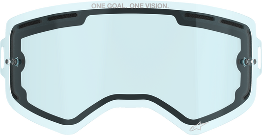 Alpinestars GOGGLES Supertech lens dual pane blue with clear and tinted lenses, adjustable strap, and ventilation features.