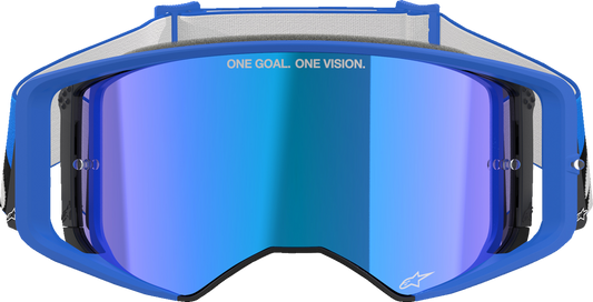 ALPINESTARS GOGGLES, Alpinestars GOGGLES Supertech Stream Blue Mirror Lens with ABS Vision - Part 5100625-7271