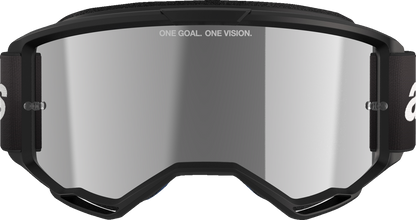 Alpinestars GOGGLES Vision 3 with black frame and silver mirror lens, designed for motorcycle riding protection.