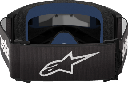 Alpinestars Goggles Vision 3 with black frame and silver mirror lens, designed for motorcycle riding and protection.