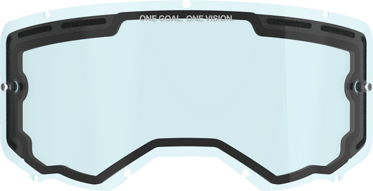 Alpinestars Goggles with blue dual-pane Vision 8, Vision 5, and Vision 3 lenses, featuring a sleek frame and adjustable strap.