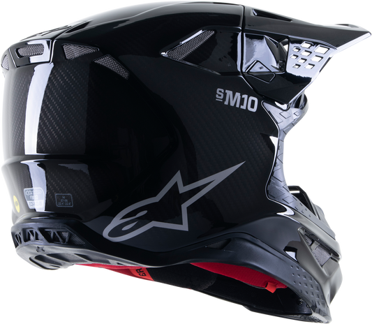 ALPINESTARS SUPERTECH S-M10 SOLID HELMET BLACK GLOSSY/CARBON XL - Howling Moto