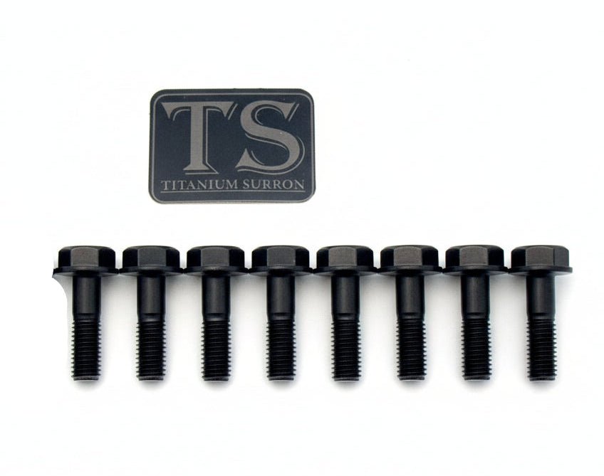 Titanium Surron Altis Sigma drivetrain cover titanium bolt kit with Grade 5 titanium bolts for motorcycle gear protection.