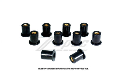 ZSPEC M6 Rubber-Composite Well Nuts for Body Kits and Flares, 10-Pack - Howling Moto