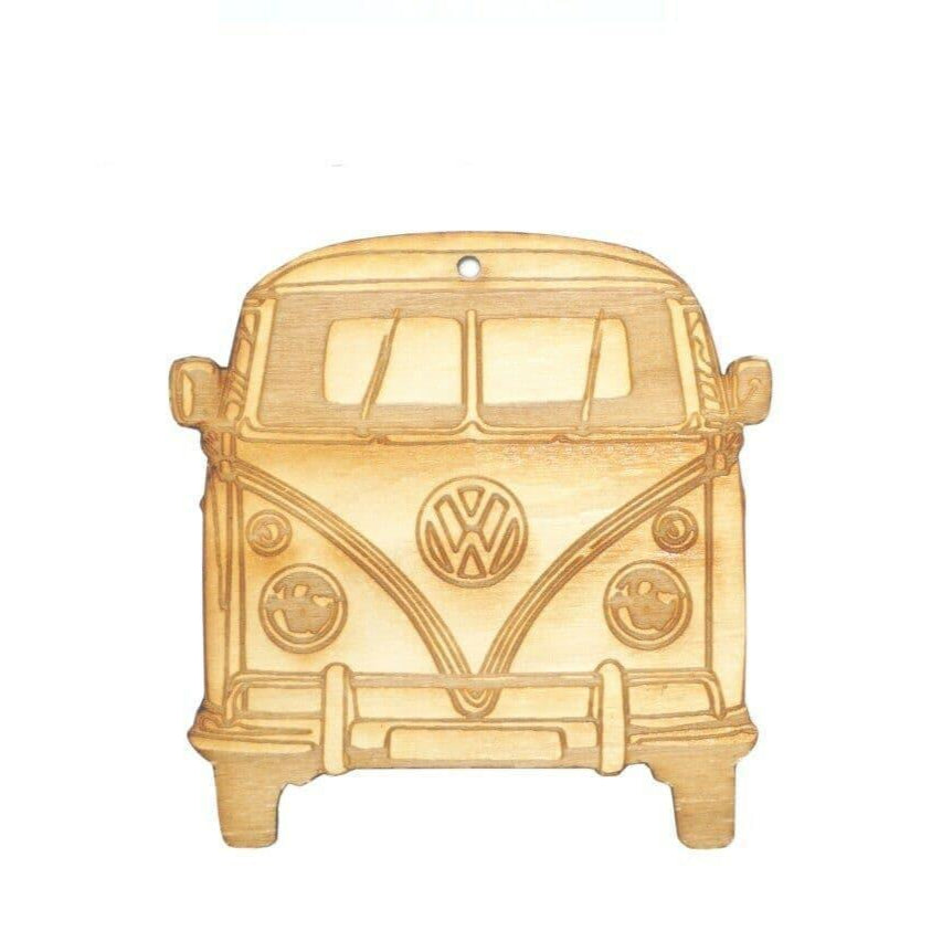 ZSPEC Laser-Engraved Birch Ornament, Style: VW Vintage Bus, ~5-inch Wide - Howling Moto