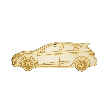 ZSPEC Laser-Engraved Wood Ornament, Style: Mazda Speed3, Birch - Howling Moto