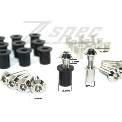 ZSPEC M6x25mm Titanium Shank/Shoulder Bolts, Well or Rivet Nuts, 10-Pack - Howling Moto