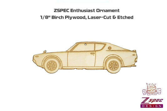 ZSPEC Laser-Engraved Wood Ornament, Style: Nissan KPGC110 GTR, Birch - Howling Moto