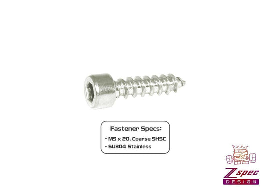 ZSPEC M5x16mm Coarse Socket-Cap SHSC Fasteners, Stainless, 10-Pack - Howling Moto