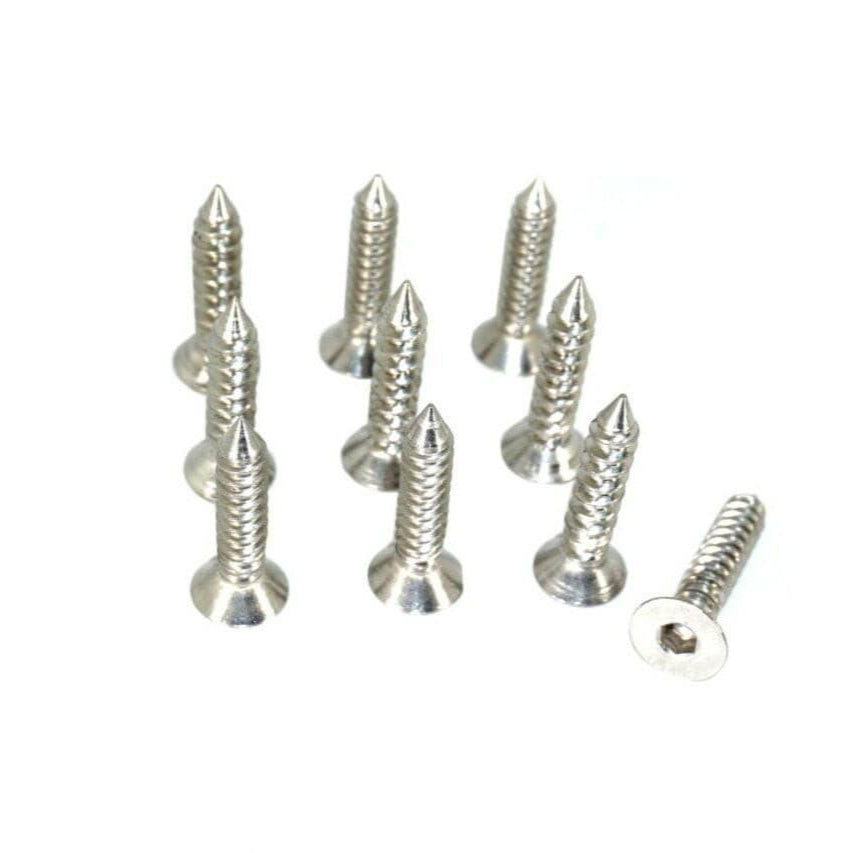 ZSPEC M6x30mm Coarse Flat-Head FHSC Fasteners, Stainless, 10-Pack - Howling Moto