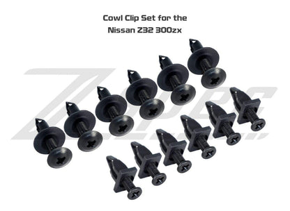 ZSPEC OEM-Style Cowl/Scuttle Panel Plastic Clip Set for '90-96 Nissan 300zx Z32 - Howling Moto