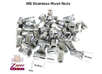 ZSPEC M5-0.8 Rivet Nuts, SUS304 Stainless Steel, 10-Pack - Howling Moto