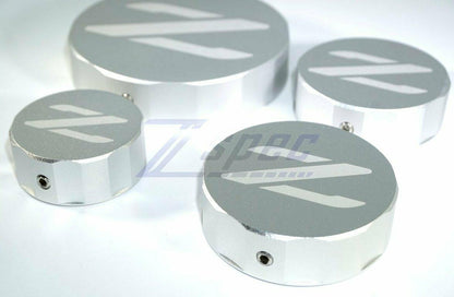 ZSPEC Reservoir Cap Cover Set (BMC, CMC, PS, CO) for Nissan Z32 300zx, Billet Aluminum - Howling Moto