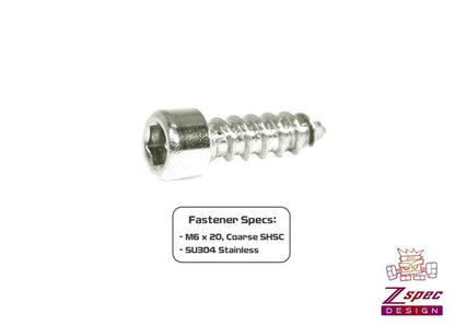 ZSPEC M6x20mm Coarse Socket-Cap SHSC Fasteners, Stainless, 10-Pack - Howling Moto