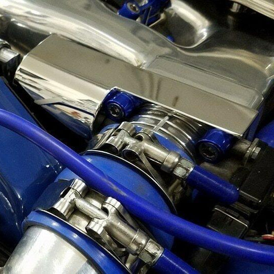 ZSPEC Polished w/Z Throttle Spring Covers for 90-93 Nissan Z32 300zx Early Plenum, Stainless - Howling Moto