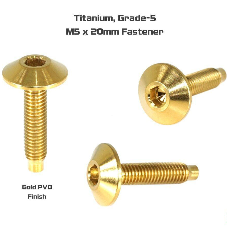 ZSPEC Low-Profile Body Kit Fastener, M5x20mm, Titanium w/ Rivet Nut, Per Each - Howling Moto