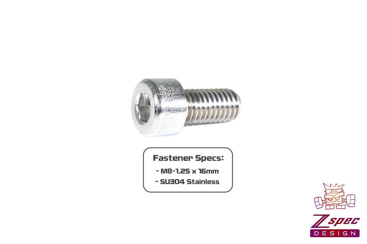 ZSPEC M8-1.25x16mm Socket-Cap SHSC Fasteners, Stainless, 10-Pack - Howling Moto