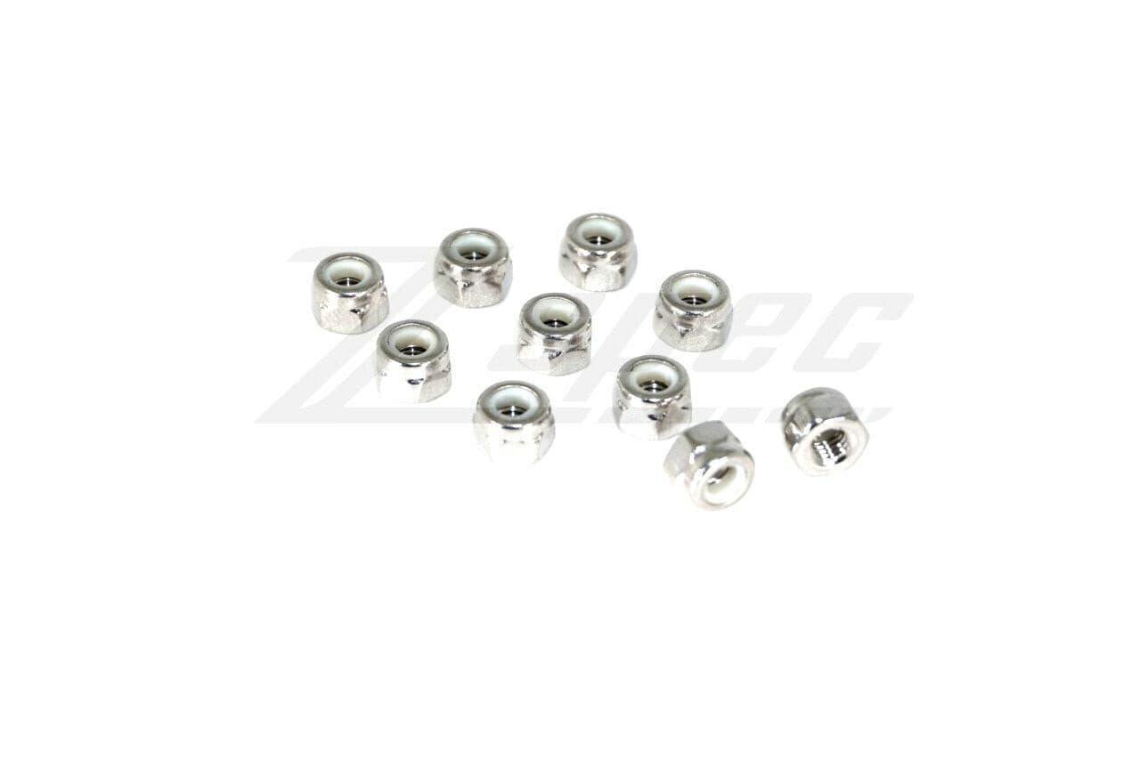 ZSPEC M3-0.5 Nylon Lock Nuts, Stainless SUS304, 10-Pack - Howling Moto