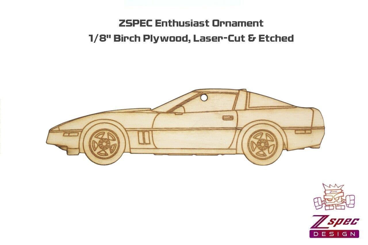 ZSPEC Laser-Engraved Wood Ornament, Style: Corvette C4, Birch - Howling Moto