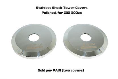 ZSPEC Shock Tower Covers, Polished Stainless, for '90-96 Nissan Z32 300zx - Howling Moto